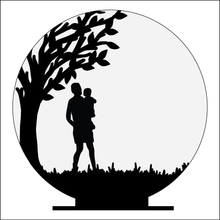 OL4940 - MDF Silhouette People Family - 2 People Themed Circle - Freestanding or Hanging/no holes - Acrylic white, or clear or MDF Circle - Olifantjie - Wooden - MDF - Lasercut - Blank - Craft - Kit - Mixed Media - UK