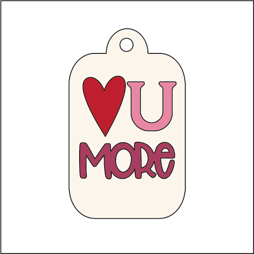 NO350 - MDF Magnet Size 8cm Heart U more - Olifantjie - Wooden - MDF - Lasercut - Blank - Craft - Kit - Mixed Media - UK