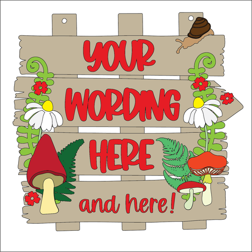 OL6075 - MDF Woodland Daisy Personalised Layered Plank Plaque - Olifantjie - Wooden - MDF - Lasercut - Blank - Craft - Kit - Mixed Media - UK