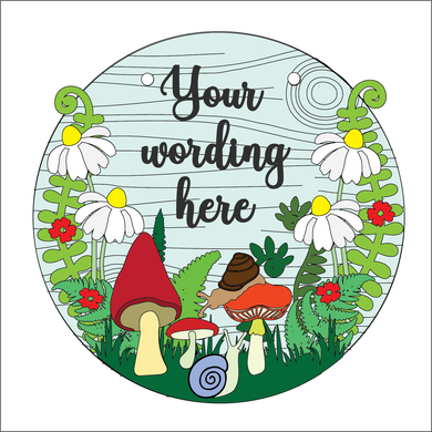 OL6076 - Large Woodland Daisy Round Plaque - Olifantjie - Wooden - MDF - Lasercut - Blank - Craft - Kit - Mixed Media - UK