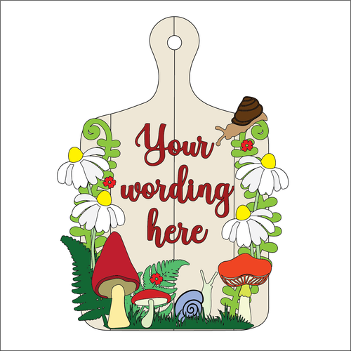 OL6070 - Large Chopping Board Woodland Daisy Plaque - Olifantjie - Wooden - MDF - Lasercut - Blank - Craft - Kit - Mixed Media - UK