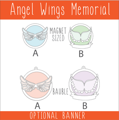 OL6109 - MDF Angel Wing Memorial Magnet and Bauble Collection - pick one