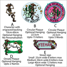 OL6099 - MDF Cowboy Skeleton Doodle Collection - choose one product - Olifantjie - Wooden - MDF - Lasercut - Blank - Craft - Kit - Mixed Media - UK