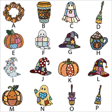 OL6097 - MDF Patchwork Autumn Halloween Doodle Collection - choose one product and character type - Olifantjie - Wooden - MDF - Lasercut - Blank - Craft - Kit - Mixed Media - UK