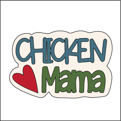 NO301- MDF Magnet Size 8cm 'Chicken Mama' - Olifantjie - Wooden - MDF - Lasercut - Blank - Craft - Kit - Mixed Media - UK