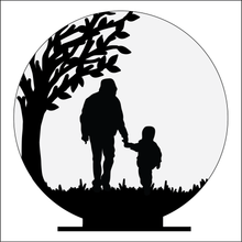 OL4940 - MDF Silhouette People Family - 2 People Themed Circle - Freestanding or Hanging/no holes - Acrylic white, or clear or MDF Circle - Olifantjie - Wooden - MDF - Lasercut - Blank - Craft - Kit - Mixed Media - UK