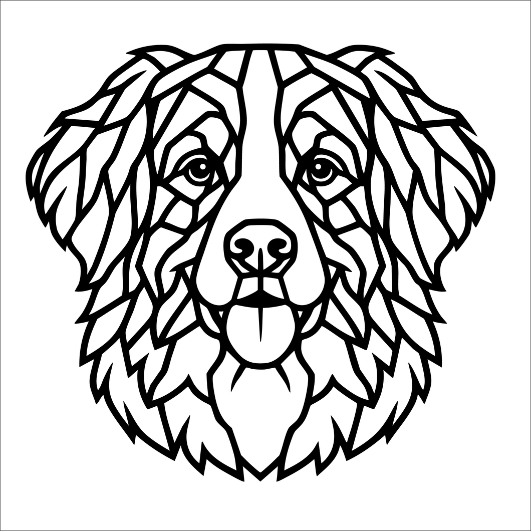 OL6164 - Geometric shape (optional backing) - Bernese Mountain Dog - Olifantjie - Wooden - MDF - Lasercut - Blank - Craft - Kit - Mixed Media - UK