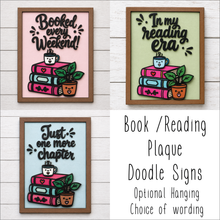 OL6159 - MDF Doodle Book / Reading Quote Book Stack Plaque