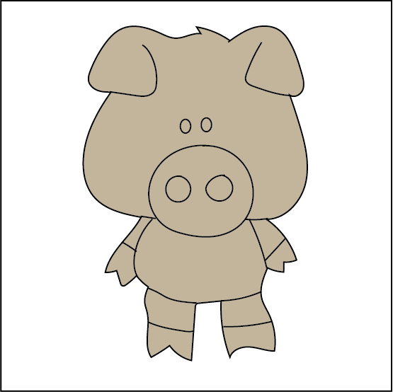 NO326- MDF 2 Sizes  Magnet sized Engraved - Pig - Olifantjie - Wooden - MDF - Lasercut - Blank - Craft - Kit - Mixed Media - UK