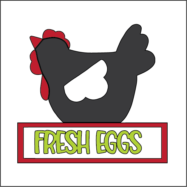 NO318 - MDF Magnet Sized 8.5cm Fresh Eggs Chicken - Olifantjie - Wooden - MDF - Lasercut - Blank - Craft - Kit - Mixed Media - UK