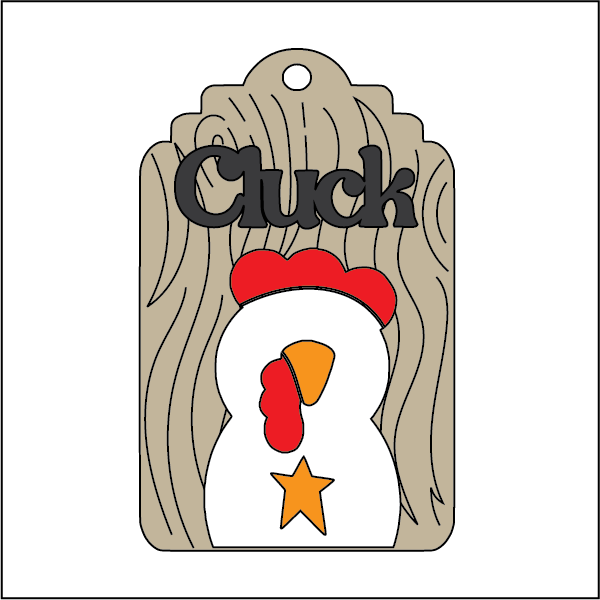 NO324 - MDF Magnet Size 8.5cm Chicken Cluck kit - Olifantjie - Wooden - MDF - Lasercut - Blank - Craft - Kit - Mixed Media - UK