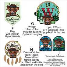 OL6098 - MDF Cute Cowboy Highland Cow Doodle Collection - choose one product - Olifantjie - Wooden - MDF - Lasercut - Blank - Craft - Kit - Mixed Media - UK