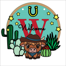 OL6098 - MDF Cute Cowboy Highland Cow Doodle Collection - choose one product - Olifantjie - Wooden - MDF - Lasercut - Blank - Craft - Kit - Mixed Media - UK