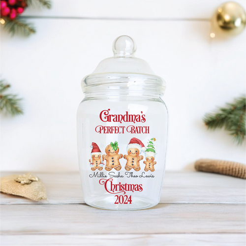UV169 - UVDTF '... Perfect Batch' Gingerbread Christmas 2024 Personalised and Character - For Victorian 1.7l Jar (not included)  choice - Olifantjie - Wooden - MDF - Lasercut - Blank - Craft - Kit - Mixed Media - UK