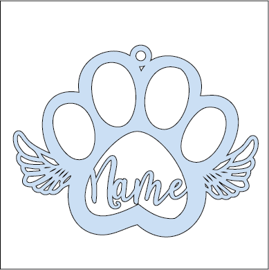 OL4299  - MDF Personalised Dog with Joined Angel wings Bauble/Hanging - Olifantjie - Wooden - MDF - Lasercut - Blank - Craft - Kit - Mixed Media - UK