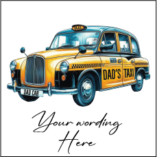 UV332 - UVDTF - DECAL ONLY - Personalised Dads Taxi - Olifantjie - Wooden - MDF - Lasercut - Blank - Craft - Kit - Mixed Media - UK