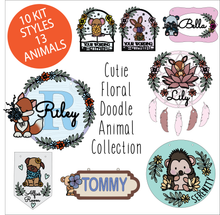 OL6143 - MDF Cutie Floral Animal Doodle Collection - choose one product and character type - Olifantjie - Wooden - MDF - Lasercut - Blank - Craft - Kit - Mixed Media - UK