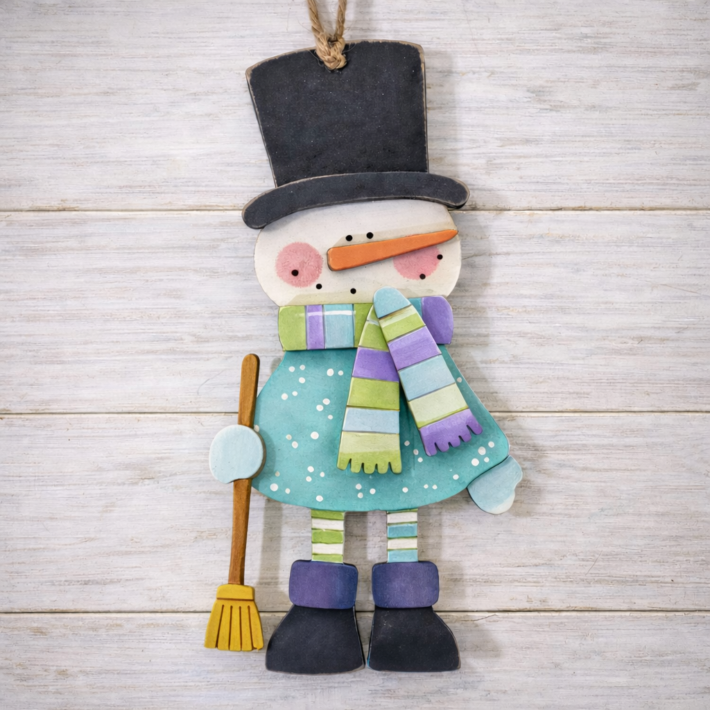 NO821 - MDF Frosty Snowman hanging Christmas decoration - 2 sizes