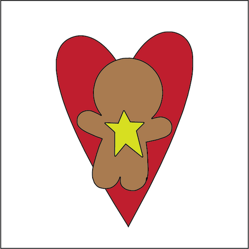 NO136 - MDF Magnet Size Heart Gingerbread - Olifantjie - Wooden - MDF - Lasercut - Blank - Craft - Kit - Mixed Media - UK