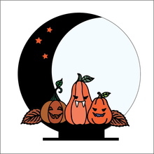OL4663 - MDF  Circle - Freestanding or Hanging/no holes - Acrylic white, or clear or MDF Circle - Moon Pumpkins - Olifantjie - Wooden - MDF - Lasercut - Blank - Craft - Kit - Mixed Media - UK