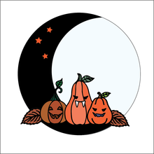 OL4663 - MDF  Circle - Freestanding or Hanging/no holes - Acrylic white, or clear or MDF Circle - Moon Pumpkins - Olifantjie - Wooden - MDF - Lasercut - Blank - Craft - Kit - Mixed Media - UK