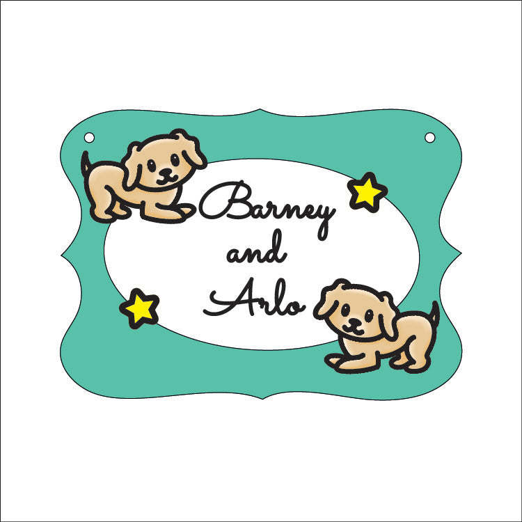 OP128 - MDF Doodle Pet Themed Personalised Plaque - Dog - Olifantjie - Wooden - MDF - Lasercut - Blank - Craft - Kit - Mixed Media - UK