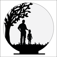 OL4940 - MDF Silhouette People Family - 2 People Themed Circle - Freestanding or Hanging/no holes - Acrylic white, or clear or MDF Circle - Olifantjie - Wooden - MDF - Lasercut - Blank - Craft - Kit - Mixed Media - UK