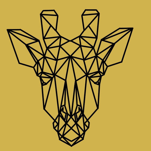 OL4172 - Geometric shape (optional backing) - Giraffe - Olifantjie - Wooden - MDF - Lasercut - Blank - Craft - Kit - Mixed Media - UK