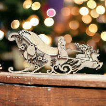 OL3392 - MDF 3d Large Sleigh - Style 2 Robin - Olifantjie - Wooden - MDF - Lasercut - Blank - Craft - Kit - Mixed Media - UK