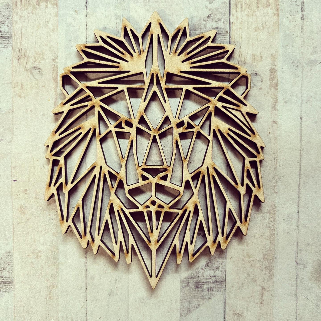 OL4140 - Geometric shape (optional backing) - Lion - Olifantjie - Wooden - MDF - Lasercut - Blank - Craft - Kit - Mixed Media - UK