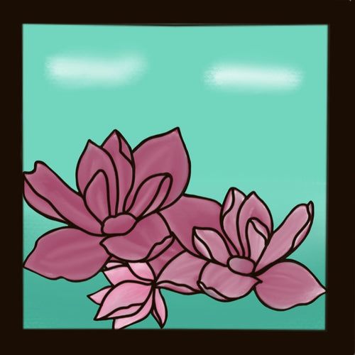 OL3285 - MDF Ladder Insert Tile - Doodle Water Lilly - Olifantjie - Wooden - MDF - Lasercut - Blank - Craft - Kit - Mixed Media - UK