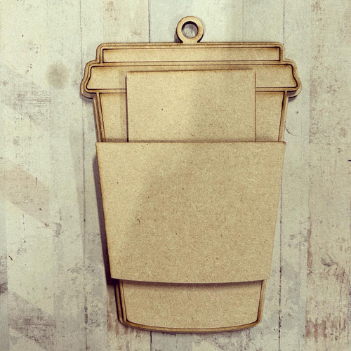 OL4135 - MDF Gift Card Holder - Coffee / Drink Cup - Plain - Olifantjie - Wooden - MDF - Lasercut - Blank - Craft - Kit - Mixed Media - UK