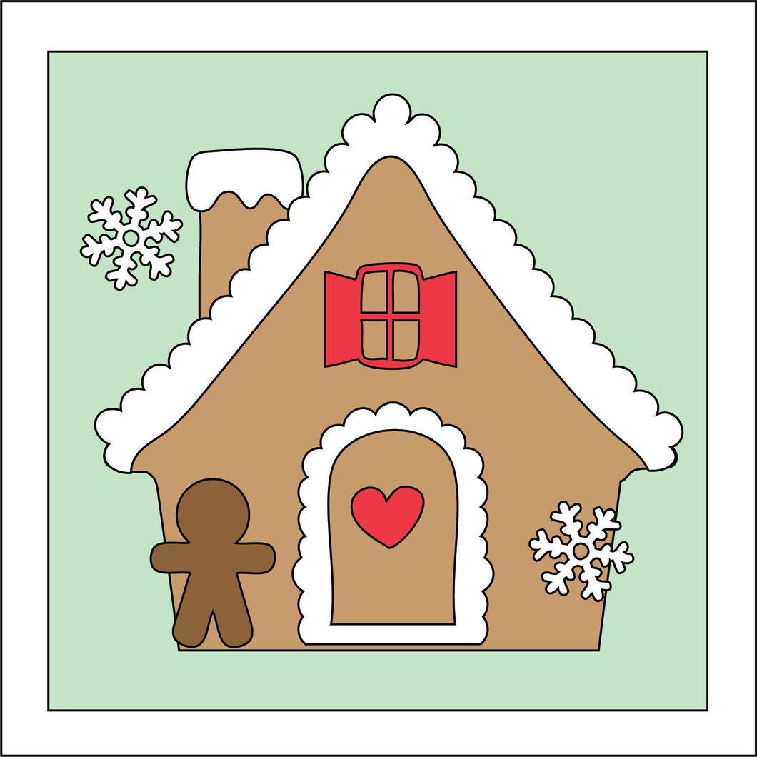 OL3349 - MDF Ladder Insert Tile - Winter Gingerbread house - Olifantjie - Wooden - MDF - Lasercut - Blank - Craft - Kit - Mixed Media - UK