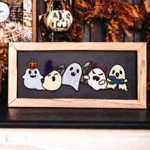 OL4093 - MDF doodle stacked horizontal Ghosts - Olifantjie - Wooden - MDF - Lasercut - Blank - Craft - Kit - Mixed Media - UK