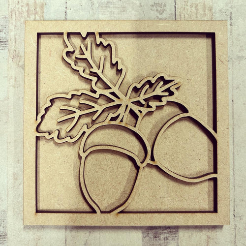 OL3196 - MDF Ladder Insert Tile - Doodle  Acorn - Olifantjie - Wooden - MDF - Lasercut - Blank - Craft - Kit - Mixed Media - UK