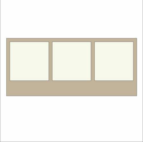 OL3265 - MDF Instant photo style Frame - Landscape Triple Photo - Mix and Match Inserts- Optional Hanging - Olifantjie - Wooden - MDF - Lasercut - Blank - Craft - Kit - Mixed Media - UK