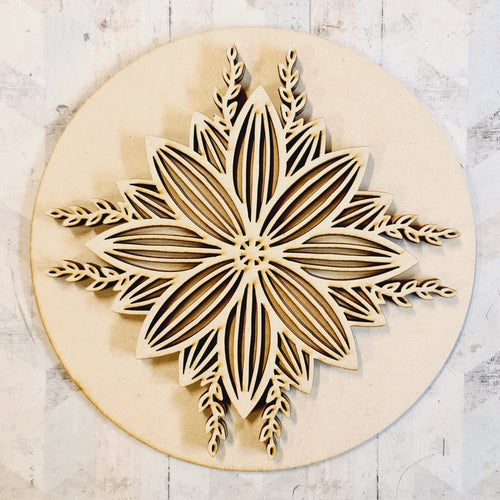 OL3308     - MDF Doodle Mandala plaque - Olifantjie - Wooden - MDF - Lasercut - Blank - Craft - Kit - Mixed Media - UK
