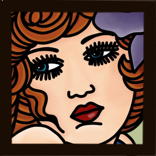 OL3287 - MDF Ladder Insert Tile - Doodle Tattoo Front woman 2 - Olifantjie - Wooden - MDF - Lasercut - Blank - Craft - Kit - Mixed Media - UK