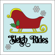 OL3350 - MDF Ladder Insert Tile - Sleigh Rides - Olifantjie - Wooden - MDF - Lasercut - Blank - Craft - Kit - Mixed Media - UK