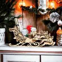 OL3394 - MDF 3d Large Sleigh - Style 4 winter Initial - Olifantjie - Wooden - MDF - Lasercut - Blank - Craft - Kit - Mixed Media - UK