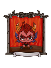 OL3254 - MDF - Devil Child - Creepy Halloween Frame Optional Hanging Doodle Kit - Olifantjie - Wooden - MDF - Lasercut - Blank - Craft - Kit - Mixed Media - UK