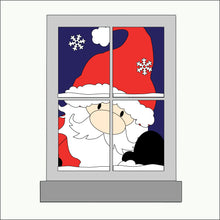 OL3360 - MDF Themed Window - 1 Layer Engraved Detail - Santa - Olifantjie - Wooden - MDF - Lasercut - Blank - Craft - Kit - Mixed Media - UK