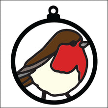 OL4160 - MDF Doodle Christmas Hanging - Robin 3 - with or without banner - Olifantjie - Wooden - MDF - Lasercut - Blank - Craft - Kit - Mixed Media - UK