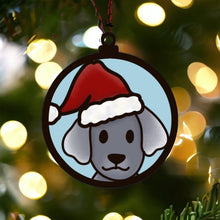 OL4009  - MDF Doodle Christmas Hanging - Dog - with or without banner - Olifantjie - Wooden - MDF - Lasercut - Blank - Craft - Kit - Mixed Media - UK