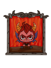 OL3254 - MDF - Devil Child - Creepy Halloween Frame Optional Hanging Doodle Kit - Olifantjie - Wooden - MDF - Lasercut - Blank - Craft - Kit - Mixed Media - UK