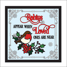 OL4170 - MDF Farmhouse Doodle Christmas - Square layered Plaque - Robins Appear - Olifantjie - Wooden - MDF - Lasercut - Blank - Craft - Kit - Mixed Media - UK