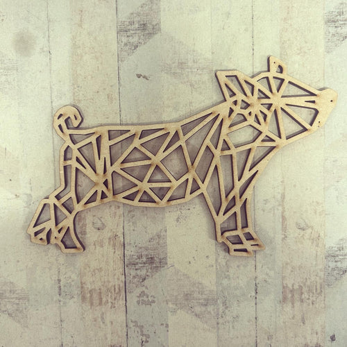 OL4067 - Geometric shape (optional backing) - Pig 1 - Olifantjie - Wooden - MDF - Lasercut - Blank - Craft - Kit - Mixed Media - UK