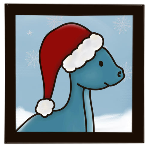 OL4043 - MDF Ladder Insert Tile - Christmas Dinosaur doodle - Olifantjie - Wooden - MDF - Lasercut - Blank - Craft - Kit - Mixed Media - UK