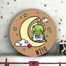 OL4079 - MDF Space Monster Doodles - Personalised Dinosaur Astronaut Moon Plaque - Olifantjie - Wooden - MDF - Lasercut - Blank - Craft - Kit - Mixed Media - UK