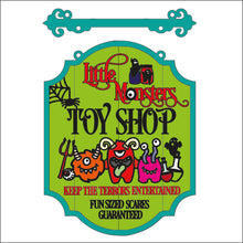 OL3475 - MDF Farmhouse Doodle Halloween - Hanging Sign Layered Plaque - Little monster toy shop - Olifantjie - Wooden - MDF - Lasercut - Blank - Craft - Kit - Mixed Media - UK